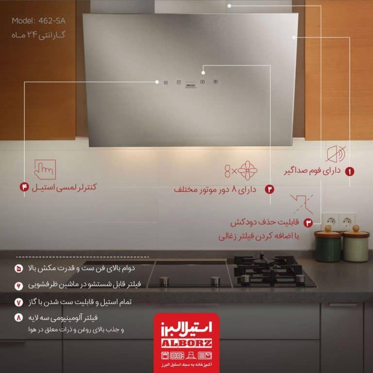 هود مورب مدل SA462 استيل البرز