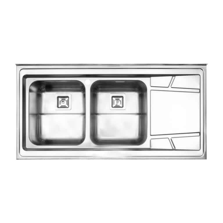 سینک روکار مدل 738 استیل البرز، دارای عمق 20.5 سانتی متر، ظرفیت 56 لیتر