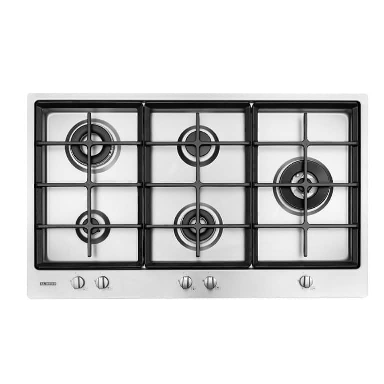 اجاق گاز پنج شعله S5912 استیل البرز در مقایسه با اجاق گاز معمولی فضای کمی را اشغال میکند.