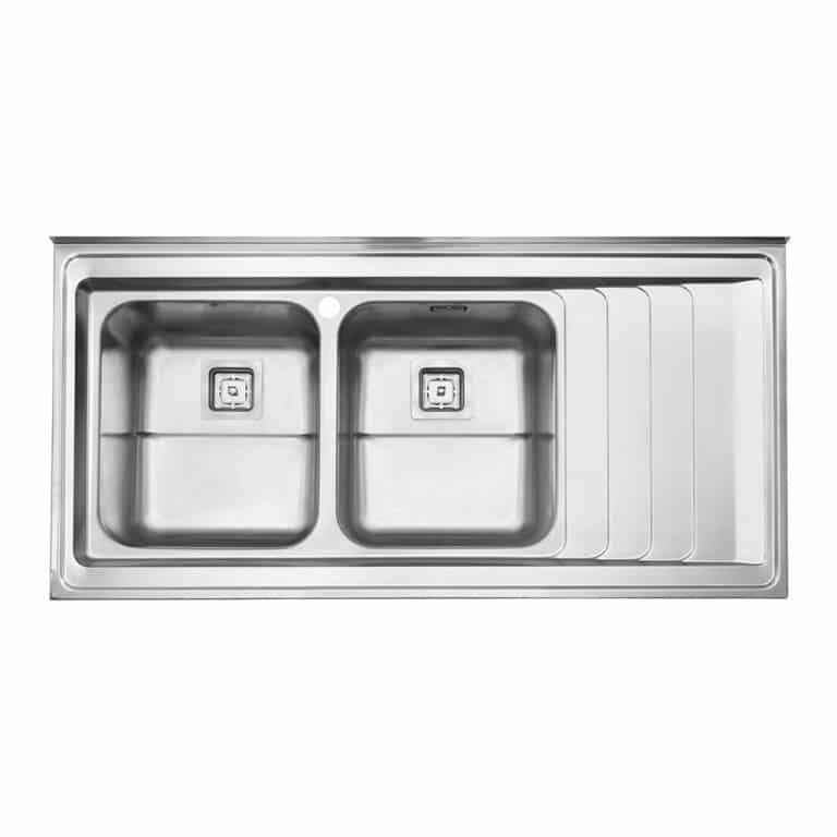 سینک روکار مدل 734 استیل البرز ، دارای عمق 20.5 سانتی متر، ظرفیت 56 لیتر