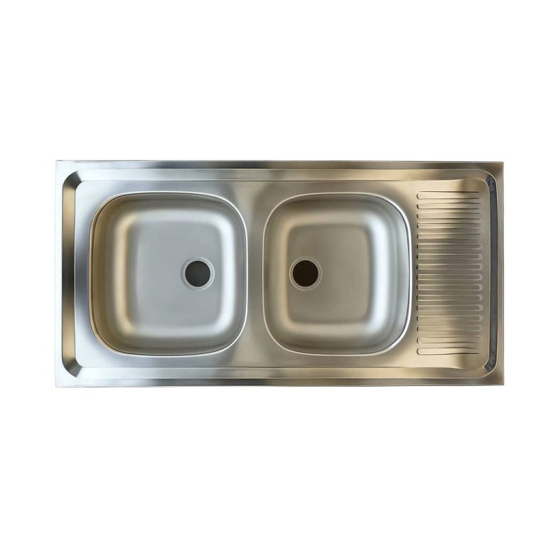 بهترین قیمت خرید سینک روکار مدل 4.*50*100 ساحل دو لگن استیل البرز
