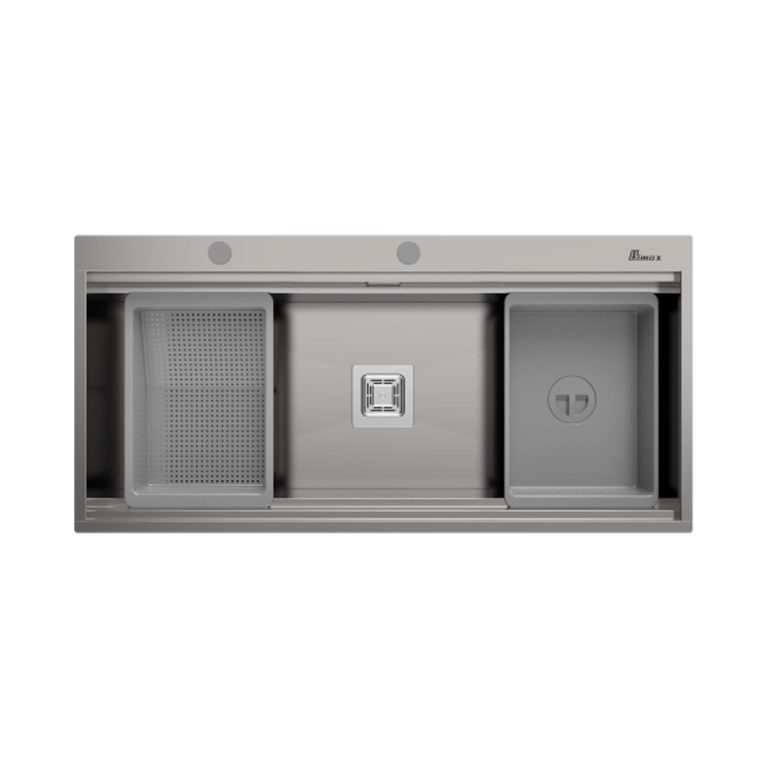 سینک توکار مدل 774 بیمکث، طراحی باکسی پلهدار با امکانات کامل