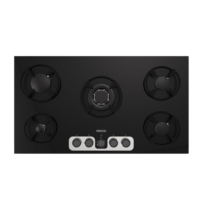 اجاق گاز پنج شعله مدل G5918 استیل البرز — ظرافت شیشه‌ای با عملکرد مطمئن